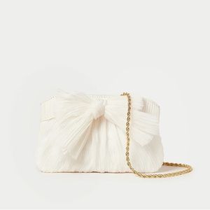 NWT Loeffler Randall Rochelle Pearl Mini Bow Clutch